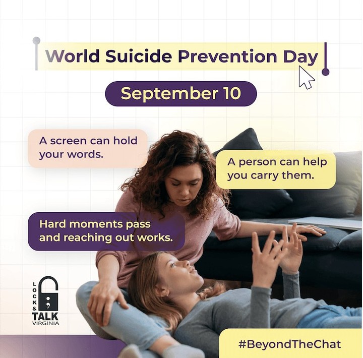 Today is World Suicide Prevention Day. Here’s something worth remembering: when you're going through a hard moment: difficult moments can change, and reaching out can help. So go beyond the chat today by checking on your people face to face and asking the real question. And if you are the one struggling, tell someone real, whether it is a friend, a parent, a coach, or a counselor at 988, because a screen can hold your words, but a person can help you carry them. Your story is not over. #WSPD #BeyondTheChat